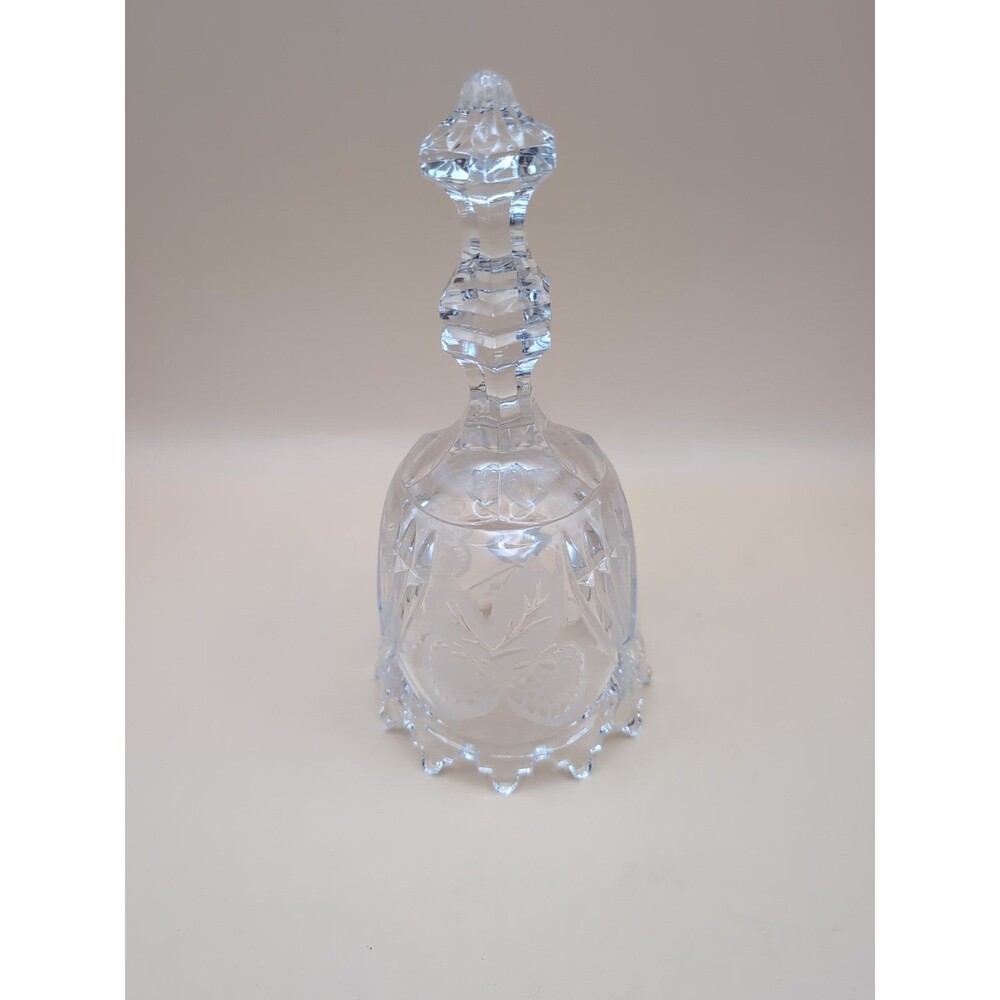 Vintage Strawberry Cut Crystal Glass Bell No Clapper/Ringer Etched Fruit Design
